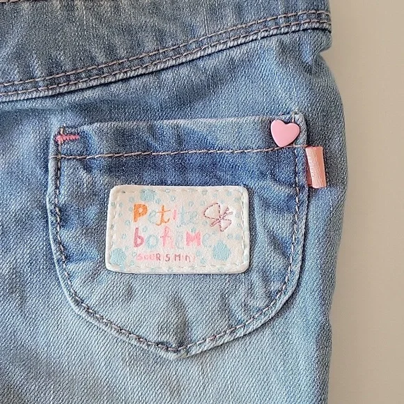 Souris Mini Girl Short Denim Overalls Jumpsuit - Picture 8 of 9